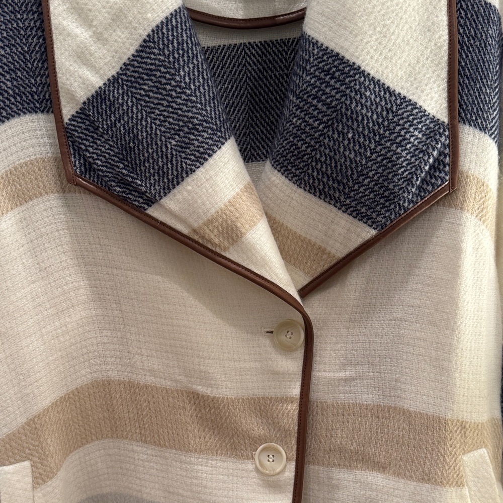 Chico's Cream and Navy Striped Jacket - Picture 6 of 6